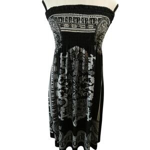 Vintage Girl Brand Medium Strapless Swim Cover Up Dress Hippie Beach